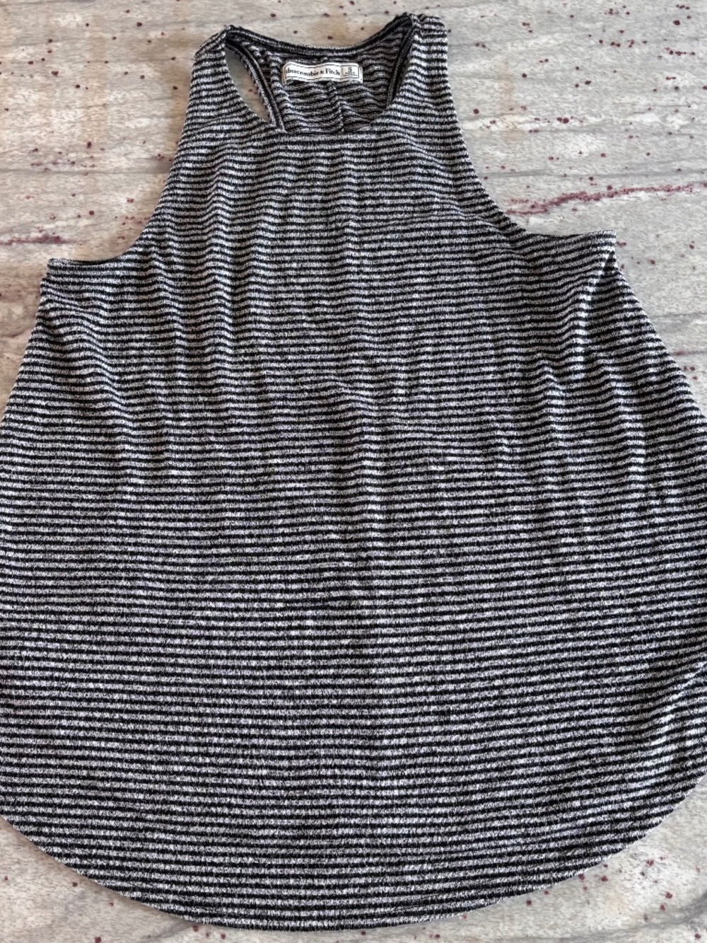 Abercrombie Fitch Women's Striped Racerback Tank Top Black Gray - Size S